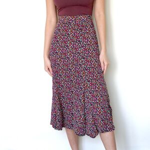Liz Claiborne Petite Multicolor Patterned Midi Skirt Size XS